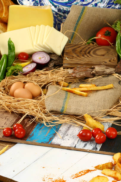 Composition with variety of raw vegetables