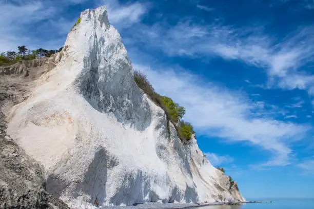 Moens klint chalk cliffs in Denmark on a summer day