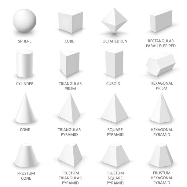 ilustraciones, imágenes clip art, dibujos animados e iconos de stock de conjunto de formas 3d básicas - prismas rectangulares
