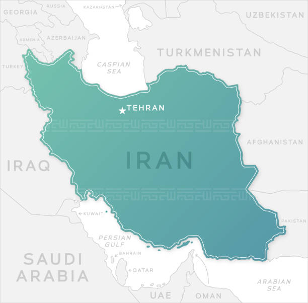карта ирана - iran stock illustrations
