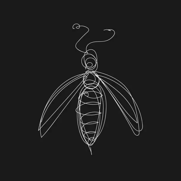 Vector illustration of White bug