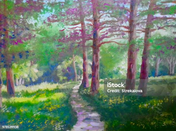 Enigmatic Forest Oil Painting Stock Illustration - Download Image Now - Fairy  Tale, Fantasy, Forest - iStock