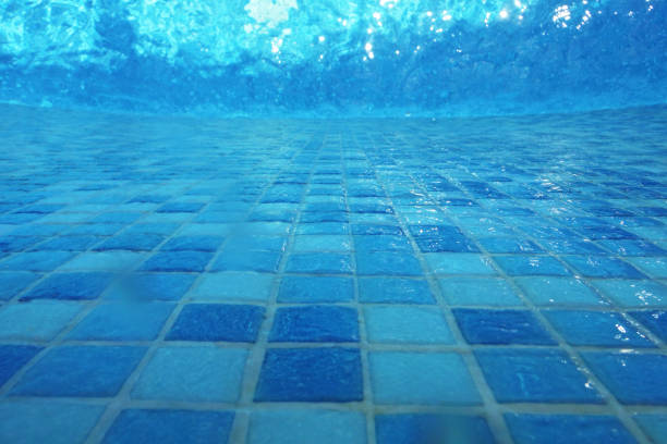 Underwater shot of tile on pool bottom
