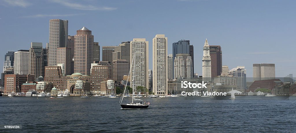 Horizonte de Boston, vista panorâmica - Foto de stock de Alto - Descrição Geral royalty-free