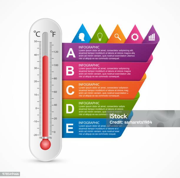 Thermometer Design Pin Infografikthermometerdesignvorlage Stock Vektor Art und mehr Bilder von ...