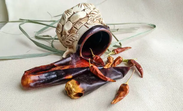 Photo of Lemon grass with red hot chili pepper and bell pepper