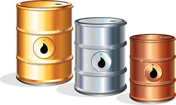 ilustrações de stock, clip art, desenhos animados e ícones de barris de �óleo prémio. - oil drum barrel fuel storage tank container