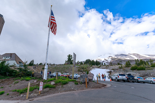 Portland, Oregon - June 17, 2018 : Timberline Lodge & Ski and Snowboard Area at Mt. Hood, Oregon