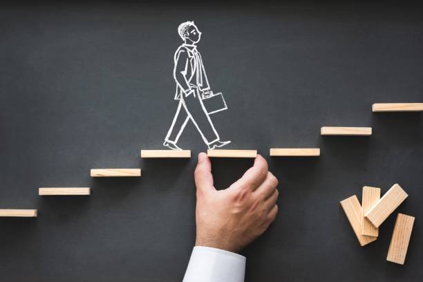 istock Career Planning and Business Challenge Concept with Hand Drawn Chalk Illustrations on Blackboard 978552836