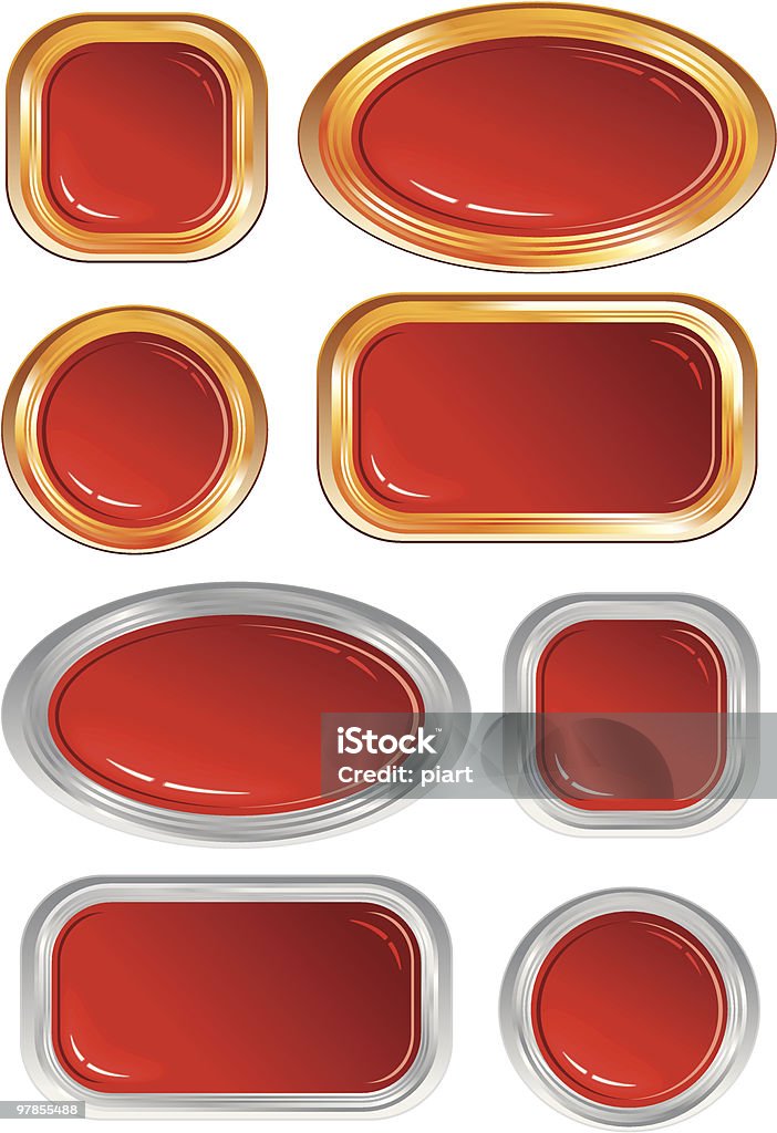 Ruby boutons - clipart vectoriel de Abstrait libre de droits