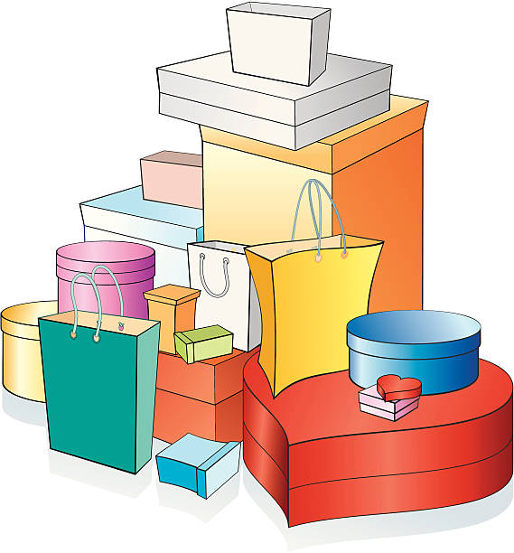 Stack of boxes stacked hat boxes stock illustrations