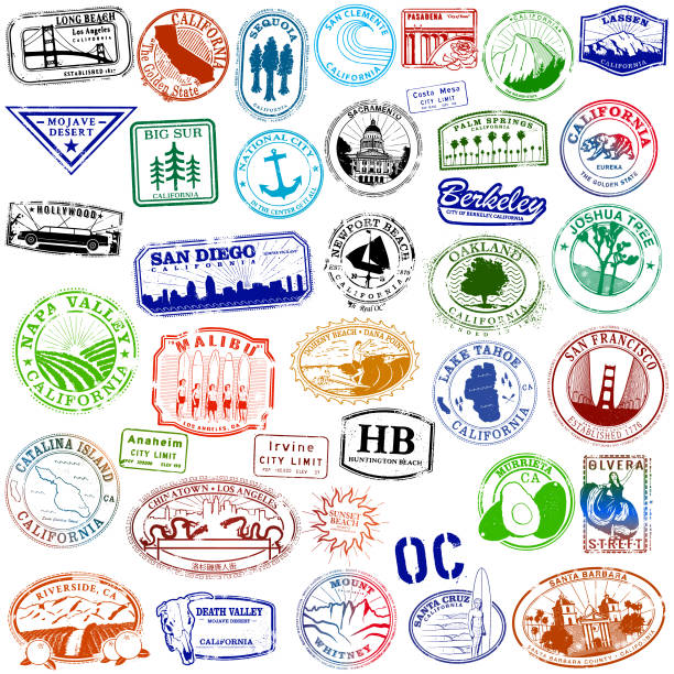 Vintage California Travel Stamps