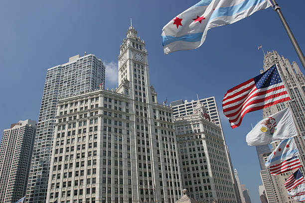 The Wrigley Building in Chicago stock photo