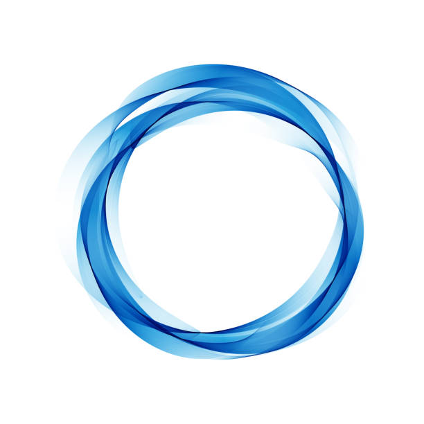 青い丸印のついた抽象的なベクトルの背景 - 楕円形点のイラスト素材／クリップアート素材／マンガ素材／アイコン素材