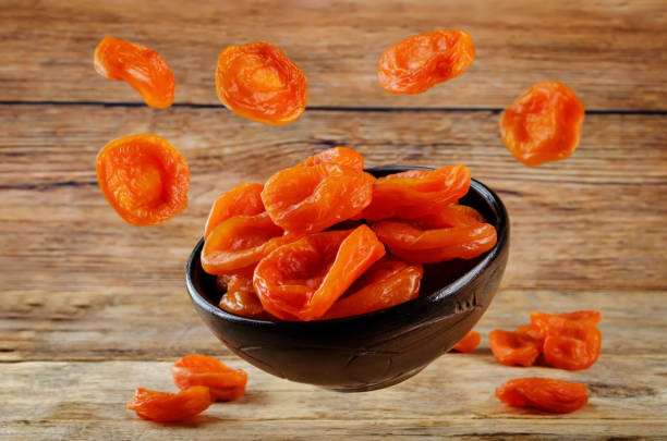 Flying Dried Apricots in a bowl