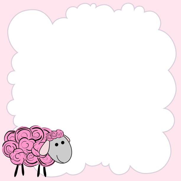 istock Vector banner with sheep. Frame for text with a cartoon animal sheep. Cartoon frame for text. Design of banners for children. Frame design for text. 978607304