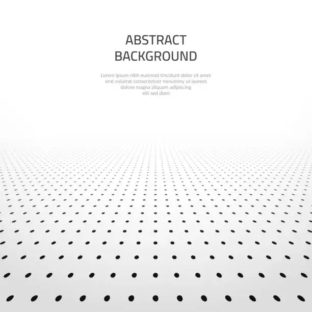 Vector illustration of Abstract background with a dot pattern. And a picture in perspective. Infinite forward movement.