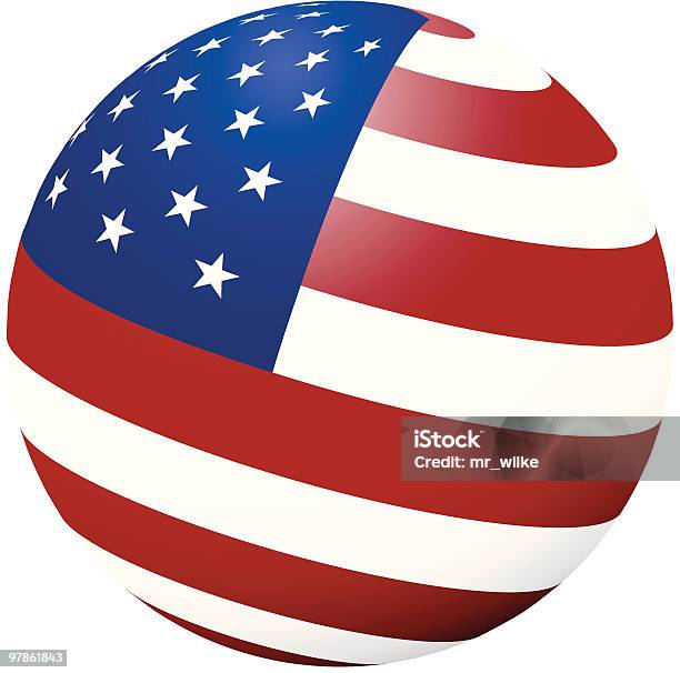 Bandeira O Round Vector - Arte vetorial de stock e mais imagens de 4 de Julho - 4 de Julho, As Américas, Azul