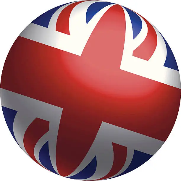 Vector illustration of (vector) UK flag in the round
