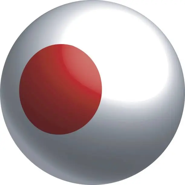 Vector illustration of the Flag of Japan (vector) in the round