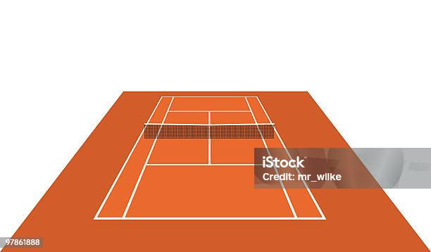 Dziedziniec Otwarte Wektor - Stockowe grafiki wektorowe i więcej obrazów Tenis - Tenis, Kort, Glina