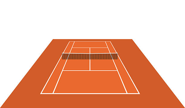 ilustrações, clipart, desenhos animados e ícones de quadra de saibro aberto ()-vetor - tennis open