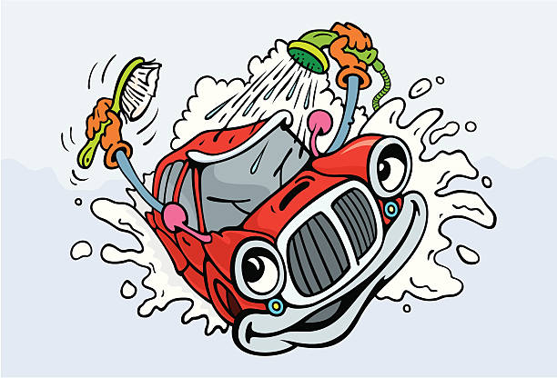 Car wash vector art illustration