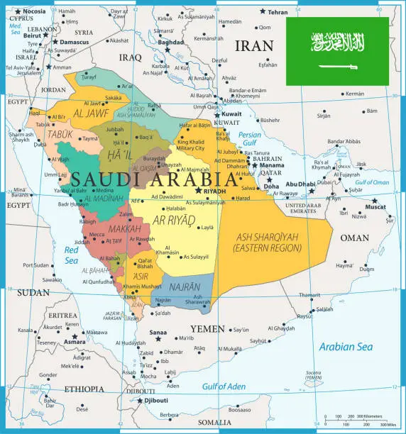 Vector illustration of 27 - Saudi Arabia - Color1 10