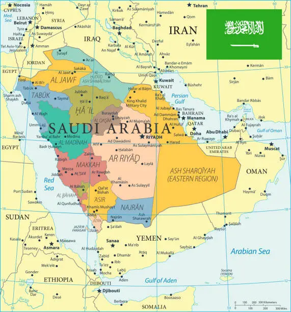 Vector illustration of 28 - Saudi Arabia - Color2 10