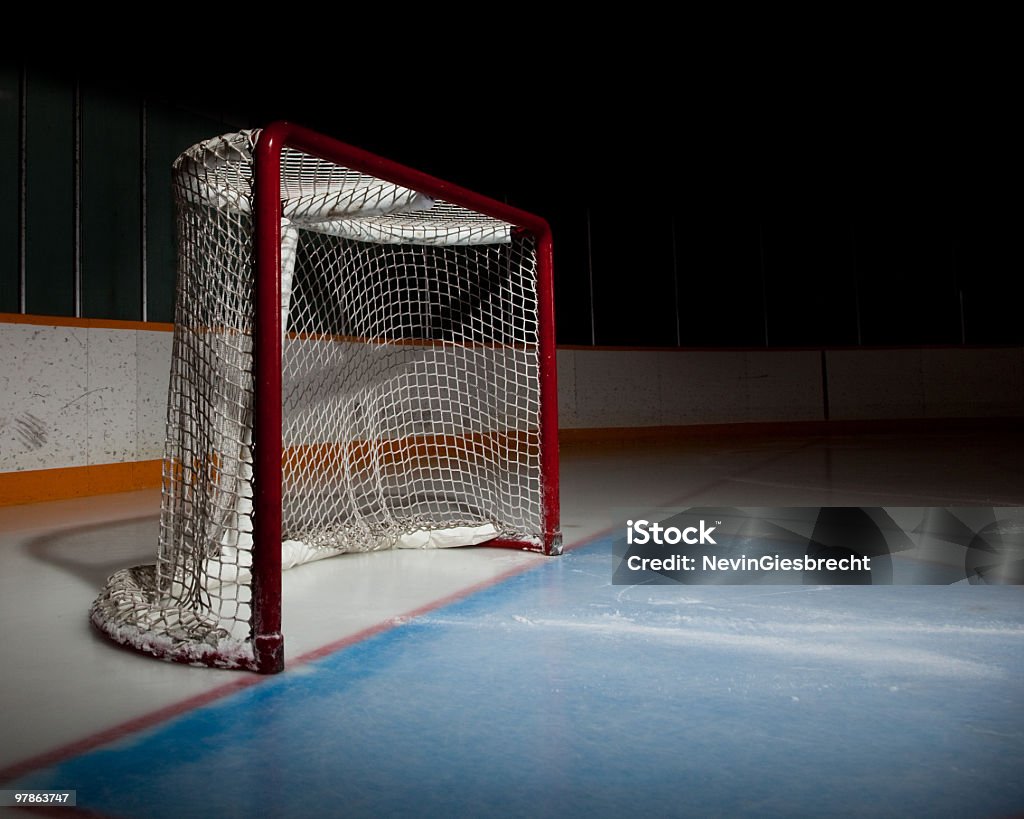 Filet de Hockey sur glace - Photo de Cage de but de hockey libre de droits