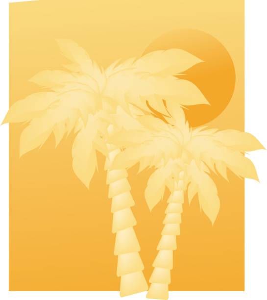 golden palms vector art illustration
