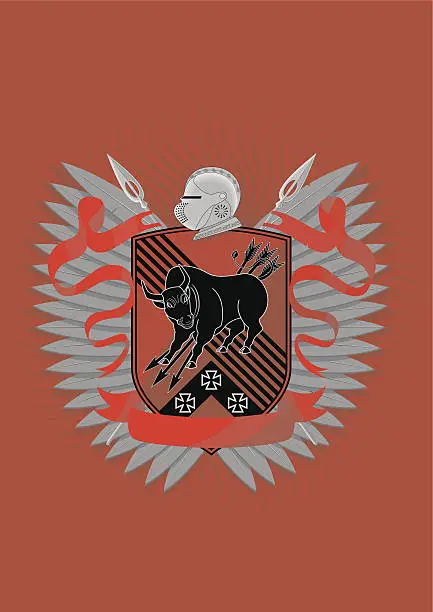 Vector illustration of Bull's coat of arms