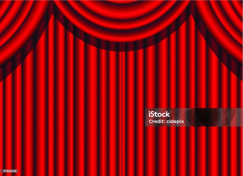 Cortina de veludo vermelho - Royalty-free Auditório arte vetorial
