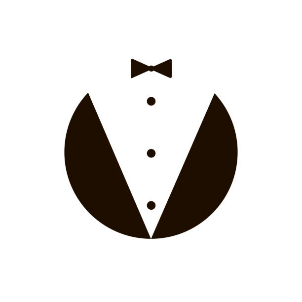 バトラー紳士のアイコン。ベクトル - butler waiter tuxedo personal valet点のイラスト素材／クリップアート素材／マンガ素材／アイコン素材