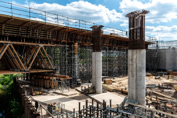 istock Construction site of the new modern bridge 978664386