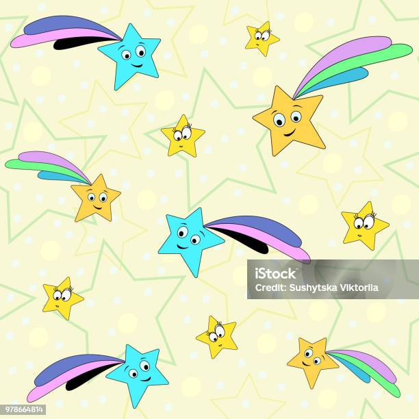 Simple Vector Patterns Cartoon Simple Vector Pattern With Stars Illustration Cartoon Print Vector ...