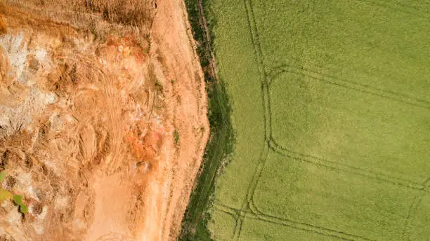 Photo of Gravel and sand open pit mining - escarpment