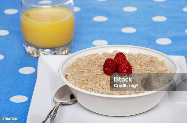 Oatmeal With Raspberries Stock Photo - Download Image Now - Berry Fruit, Bowl, Breakfast