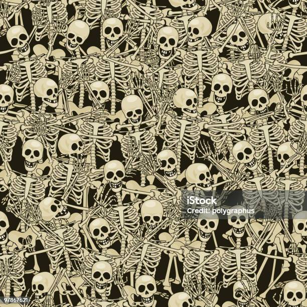 Skeletons Seamless Background Stock Illustration - Download Image Now - Seamless Pattern, Human Skeleton, Pattern