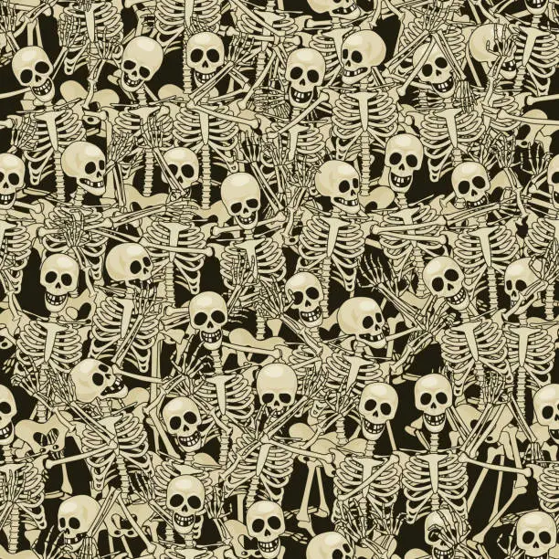Vector illustration of Skeletons seamless background