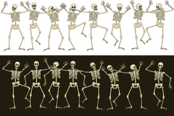 веселый ске�лет - skeletons stock illustrations