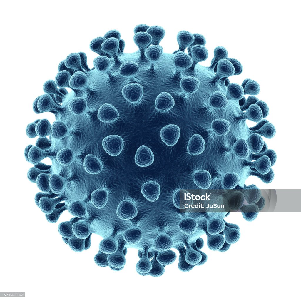 Virus isolato su sfondo bianco - Foto stock royalty-free di Virus