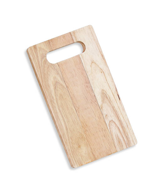 istock Wooden cutting board isolated on white background 978697600