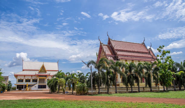 istock Thai temple against blue sky in Thailand 978707426