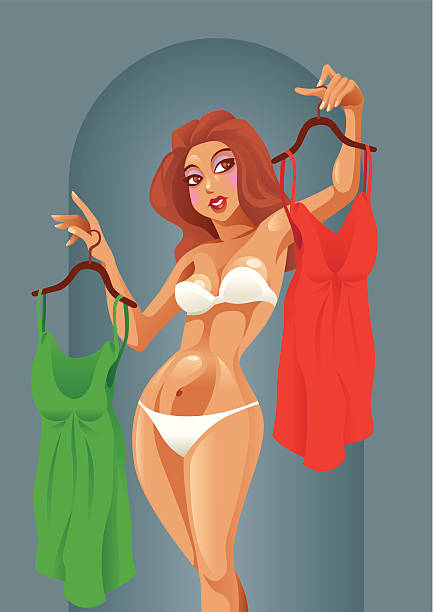 Which to Wear? vector art illustration