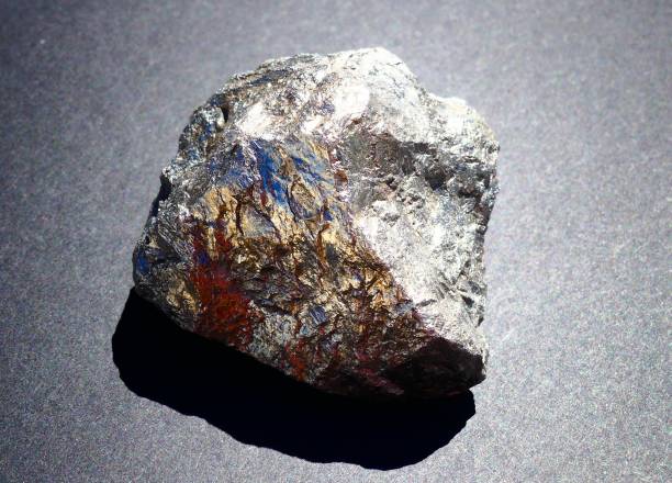 istock Metallic rock in close-up on a black background 978721030
