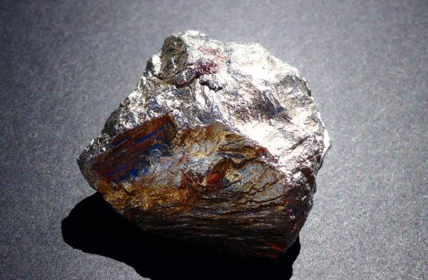 istock Metallic rock in close-up on a black background 978721094