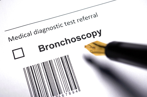 Bronchoscopy - Medical diagnostic test referral abstract.