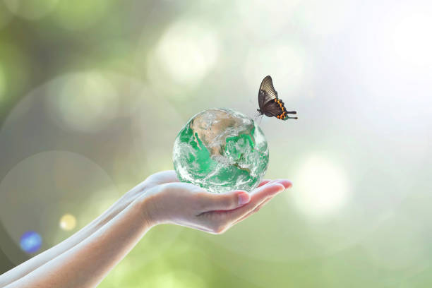 istock World environment day and environmental friendly concept with green earth on volunteer's hands. Element of  image furnished by NASA 978724884