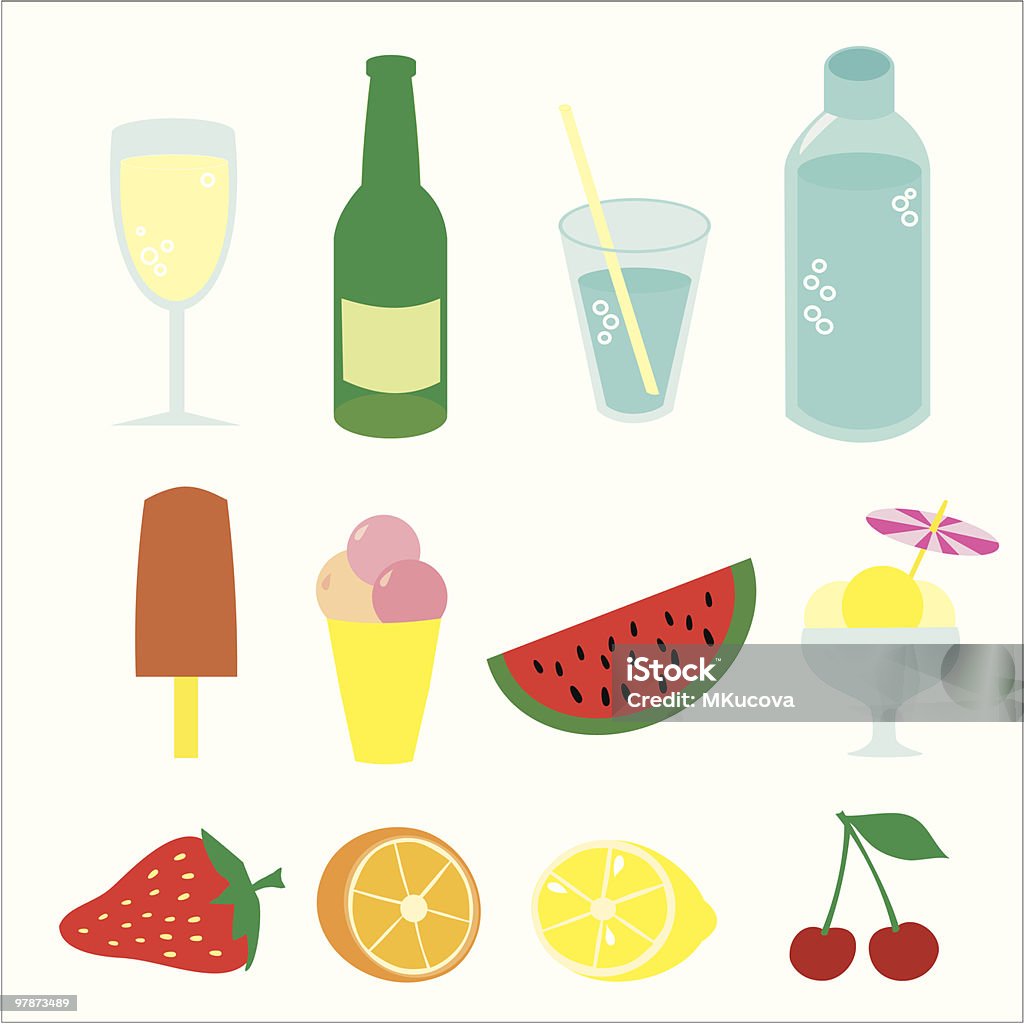 Repas d'été - clipart vectoriel de Verre libre de droits